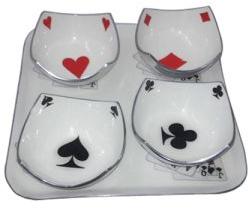 Aluminium Play Cards set Bowl Tray