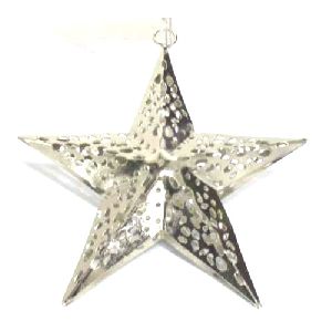 Christmas Tree ornament silver hanging heart