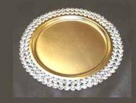 Crystal Beaded Metal Charger Plate