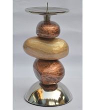 Aluminum Pebbles Pillar Candle Holder