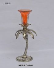 Metal Candle Holder With Glass Lite