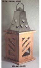 Metal Top Wood Lantern