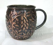 Embossed Copper Moscow Mule Mug