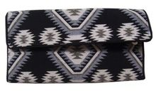 Ikat fabric clutch bag