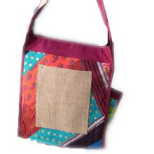 JUTE COTTON FABRIC FASHION LONG SHOULDER BAG