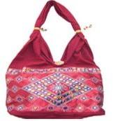 SILK PATCHES MIRROR WORK HANDBAG