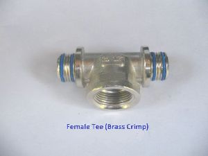 Brass Crimp Female Tee