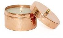 Copper candle box with lid