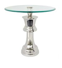 Aluminium Side Table with Glass Top