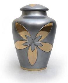 Classic Engraved Brass Funeral Urn