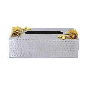 Stainless Steel Hammered Tissue Box Cover