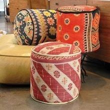 Floor Cotton Cushion Ottoman