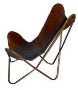 Royal Brown Leather Butterfly Chair