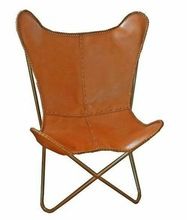 Tan Leather Butterfly Chair