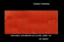 Tangrine color dyed jute laminated fabric