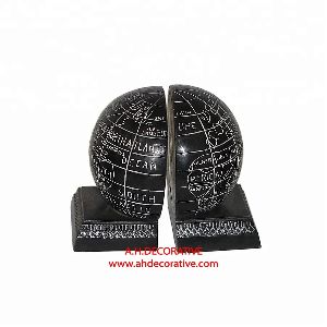 Black Globe Book Ends