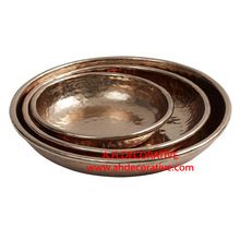 Shiny Hammered Copper Tray