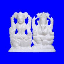 Crafted Marble Laxmi Ganesha Statue Idol
