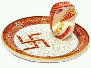 Marble Handicraft Puja Plates