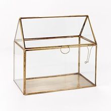 Copper metal frame hanging geometric glass terrarium