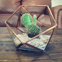 metal rose gold copper glass terrarium