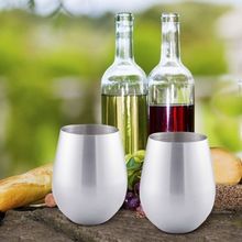 Steel Stemless Double Wall Wine Glass