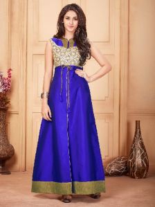 Blue Colored Taffeta Kurti