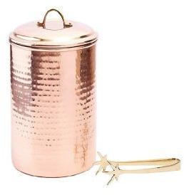 copper plated hammered wine bucket