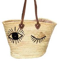 Moroccan Straw Tote Basket Bag