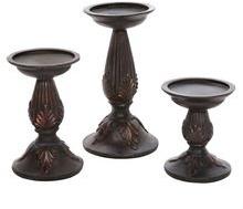 BLACK IRON CANDLE PILLAR HOLDER