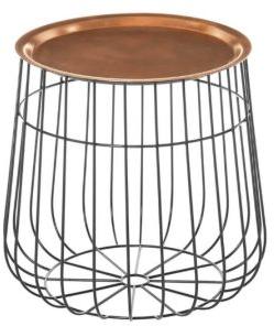 Copper Top Round Wire Coffee Table