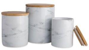 Marble tea coffee sugar canisters Set