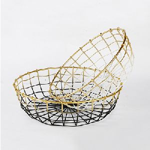 Round Metal storage wire basket