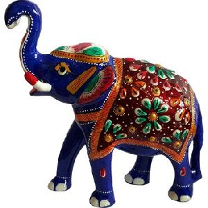 Elephant Statue idol Meenakari Painting