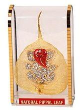 Gold Plated Peepal Pipal Leaf for Car Dashboard