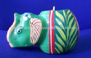 Paper Mache Mashi Candle Elephant Design