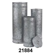 Galvanized Metal Storage Jar Set