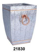 Square Galvanized Metal Accent Vase