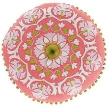 Wool Embroidered Round cushion Cover