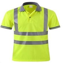 yellow reflective safety polo t shirt