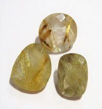 Golden Rutile Rutilated Quartz Cut Gemstone