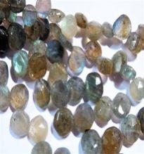 Labradorite Faceted Coin Semi Precious Stone Beads