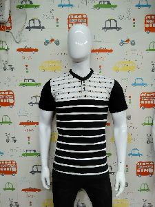 Mens Striped Henley Neck T-Shirts