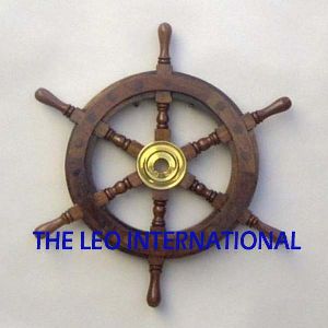 Nautical ship wooden wheel