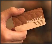wooden visiting cards
