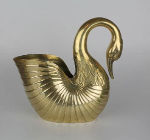 BRASS SWAN PLANTER