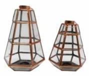 Metal Glass Facet Lantern