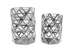 Metal Glass Facets Hurricane