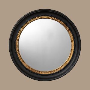 ROUND BLACK N GOLD DECORATIVE MIRROR