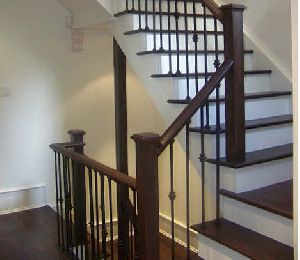 wooden stair railing